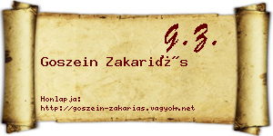 Goszein Zakariás névjegykártya